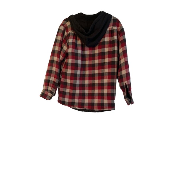 Wrangler Red Plaid Jacket with Hood - Picture 2 of 5
